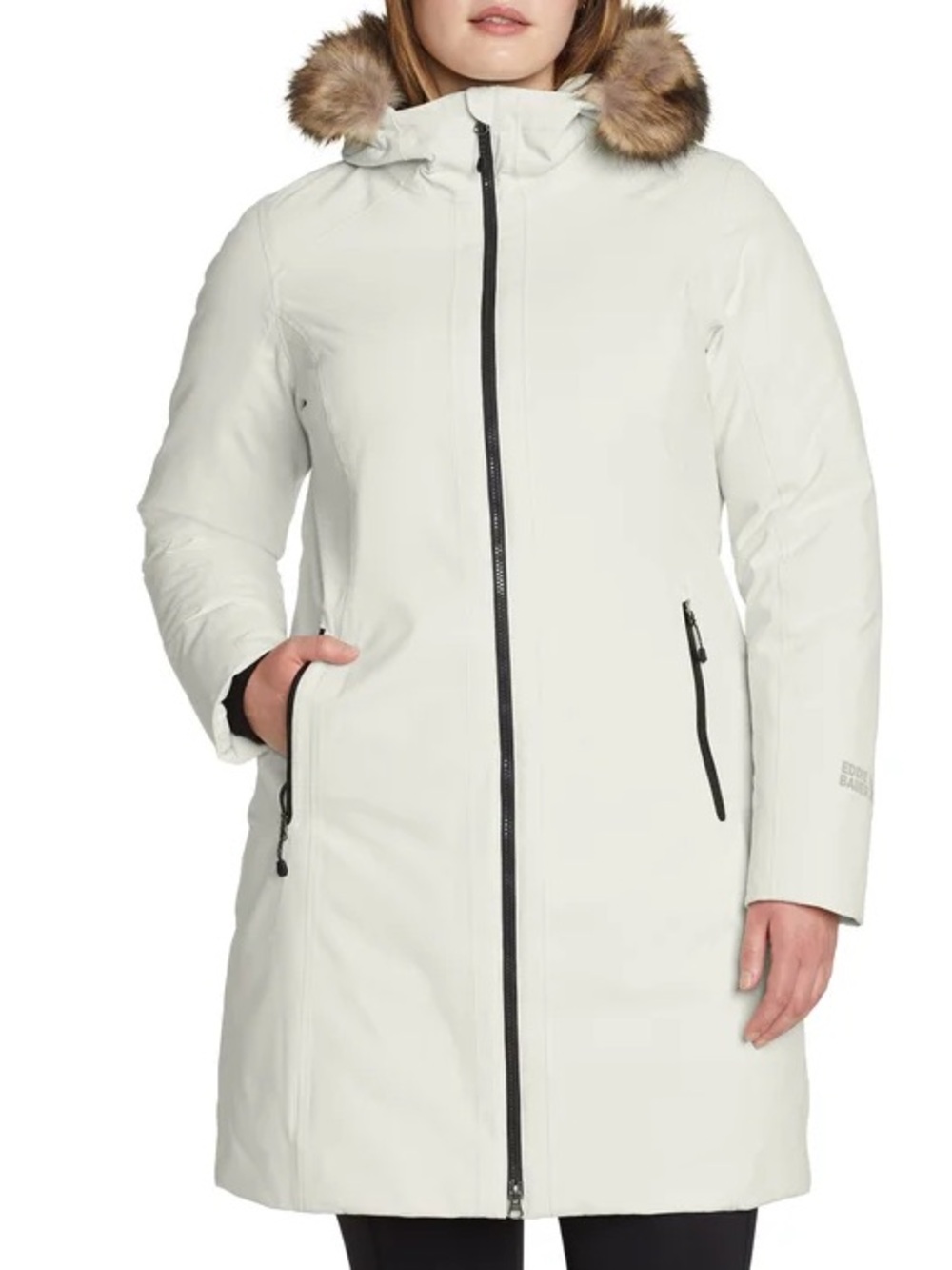 Eddie Bauer Women's Down Parka Coat, Small (4-6), Cream- NWT